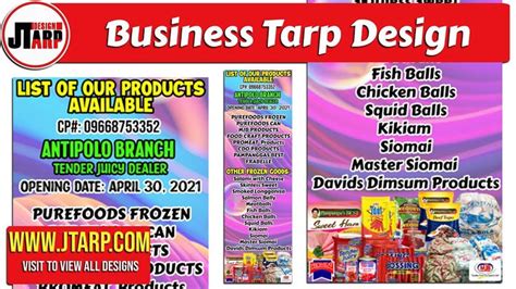 business tarpaulin design  business pure foods