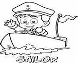 Coloring Pages Sailor Professions sketch template