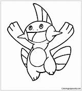 Coloring Pokemon Pages Mudkip Marshtomp Grovyle Emerald Color Online Getcolorings Print Printable Coloringpagesonly sketch template