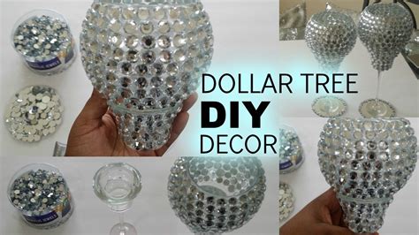 diy dollar tree bling candle holders youtube