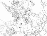 Godzilla Coloring Mothra Ghidorah Adora Fc08 sketch template