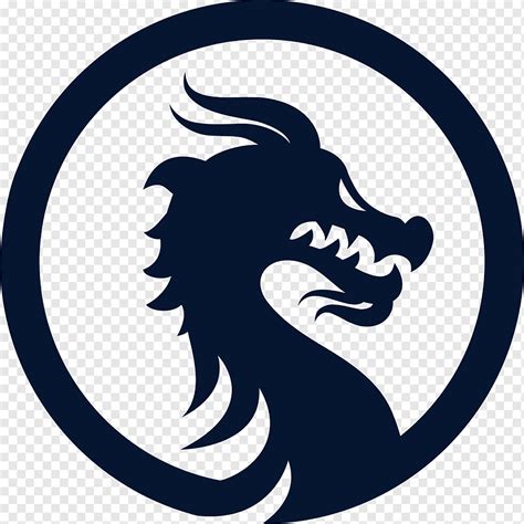 logo de dragon logo de dragon dragon silueta en blanco  negro podcast png pngwing