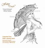 Coloring Fairy Umbrella Adults Book Tangles Pages 8x10 Digital Adult Norma Burnell Inch Sheets 4x6 Stamp Sheet Printable sketch template