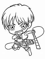 Coloring Eren Pages Yeager Printable Anime sketch template