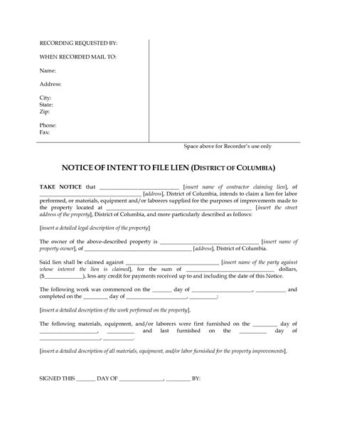 intent  lien letter template texas collection letter template