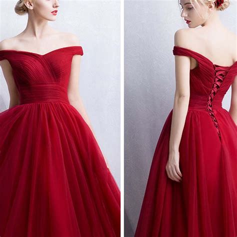buy red silk prom dress ceremony dress 2017 boat neck