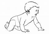 Coloring Baby Pages Crawling Visit Colouring Sheets sketch template