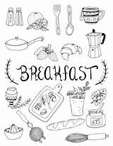 Drawing Coloring Society6 Food Print Breakfast Doodles Sketches Brooke Pages Illustration Sketch Doodle Journal Bullet Drawings Children sketch template