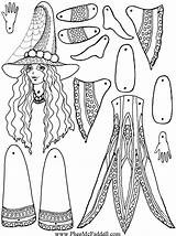 Halloween Puppet Paper Pheemcfaddell Coloring Pages Puppets Crafts Witch Cut Doll Color Printable Colouring Dolls Assemble sketch template