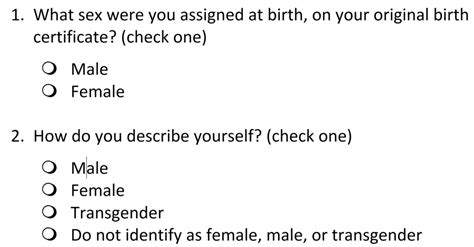 how to ask gender on surveys versta research
