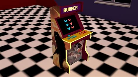 low poly arcade machine runner 3d model realtime