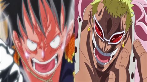 piece episode  anime review luffy  doflamingo rubber  string explosion youtube