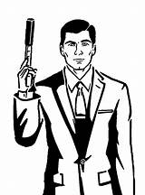 Archer Sterling Fx Show Secret Agent Suit Tv Cartoon Series Isis Stencils Imgur Smirk Stencil Cricut Tattoo Digital sketch template