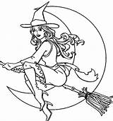 Coloring Witch Halloween Pages Kids Printable Fun Witches Adult Sheets Color Print Colouring Adults Printables Para Realistic Fairy Broom Beautiful sketch template