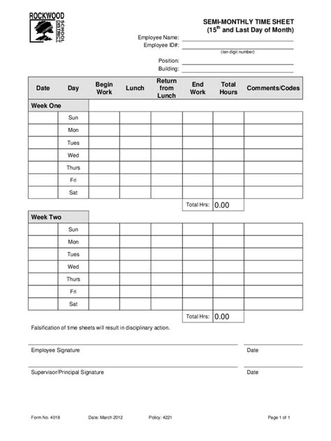 monthly timesheet template fillable printable  forms