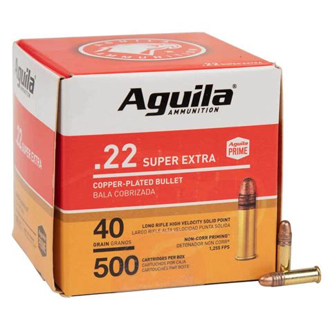 aguila  long rifle gr copper plated solid point rimfire ammo  rounds sportsmans