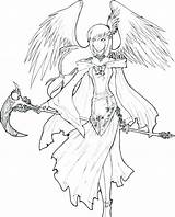 Coloring Angel Pages Girl Anime Getdrawings Getcolorings Print sketch template