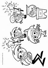 Coloring Fairly Odd Parents Padrinos Coloriages Codename Cosmo Wanda Kleurplaat Mágicos Malvorlage Magicos Colorear Colorea Animaatjes Animes Coloringhome Par sketch template