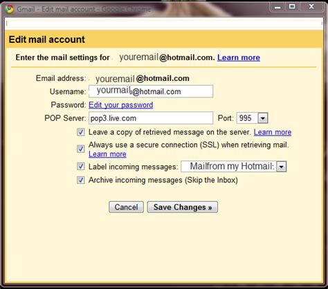 Adding Hotmail Live Account In Your Gmail Account Bugs