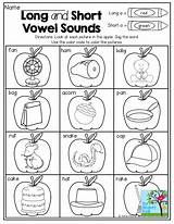 Vowels Short Long Color Vowel Code Reading English Moffattgirls Kindergarten Cake Phonics sketch template