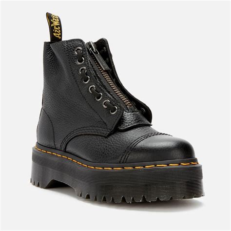 dr martens sinclair leather zip front boots  black lyst