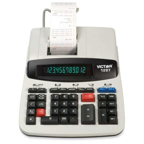 standard function calculator large  color backlit display shows negative numbers  red