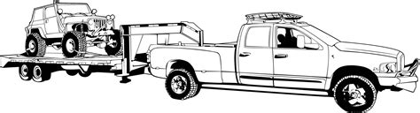 trailer pickup truck offroad lifted trucks svg clipart files
