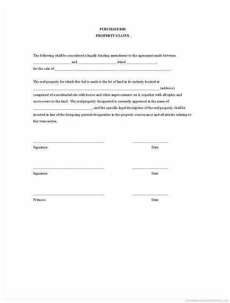 simple land purchase agreement form unique sample printable purchase