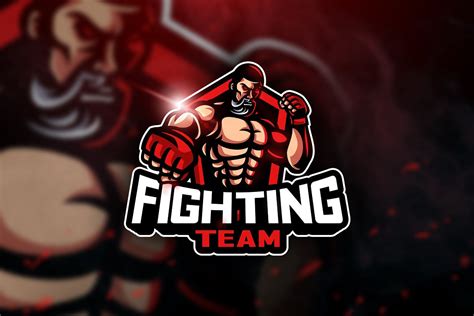 ufc fighting mascot esport logo creative illustrator templates creative market