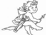 Cupid Coloring Pages Printable Kids Print Carrying Popular sketch template