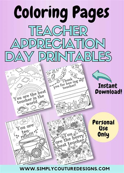 teacher appreciation coloring page printables  pages personal