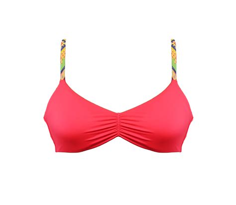 pink bra top with printed back straps soutien etnico strappy