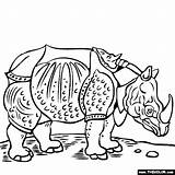 Coloring Durer Albrecht Rhinoceros Pages Paintings Famous Painting Thecolor Color Painter Dürer Rhino Master sketch template