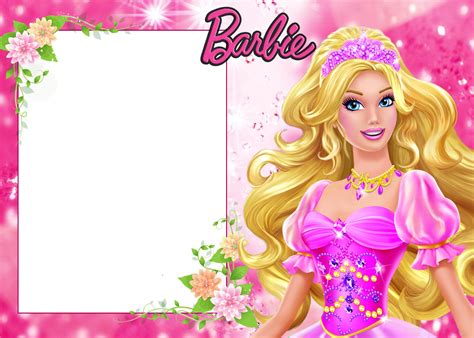 barbie  printable frames  invitations   fiesta  english