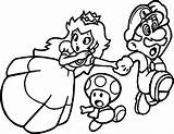 Mario Coloring Super Princess Mushroom Pages Wecoloringpage Luigi sketch template