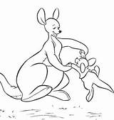 Pooh Winnie Kanga Roo Kangaroo Heffalump sketch template