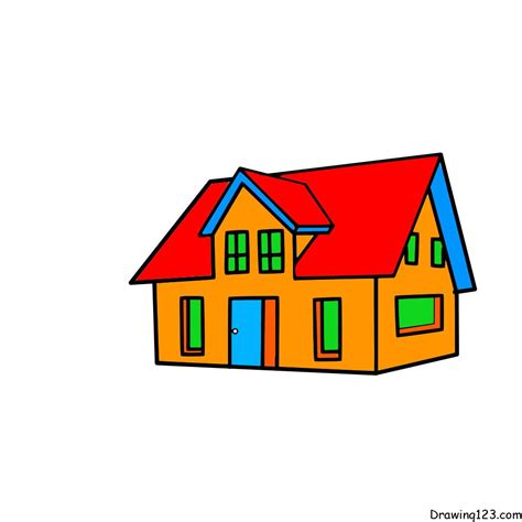 top  house drawing images  colour amazing collection house