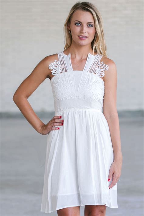 white summer dress cute sundress  white   party dress lily