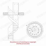 Staircase Spiral Dimensions Spaces Wood Small Alibaba sketch template