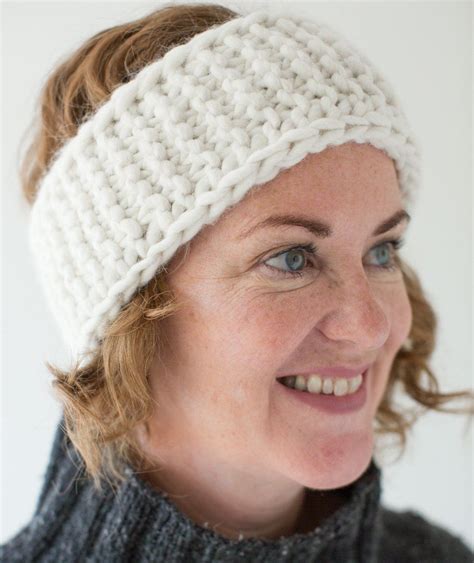 knit  headband  super chunky weight blue sky fibers bulky