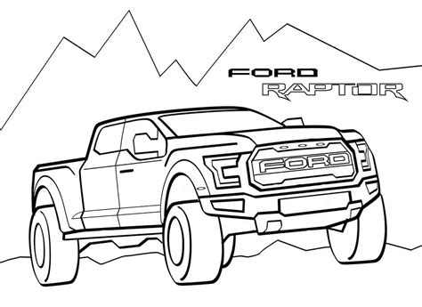 ford raptor pick  coloring page  print  color