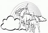 Coloring Unicorn Pages Rainbow Popular sketch template