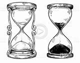 Reloj Relojes Hourglass Hourglasses Vectorial Lápiz Bocetos sketch template