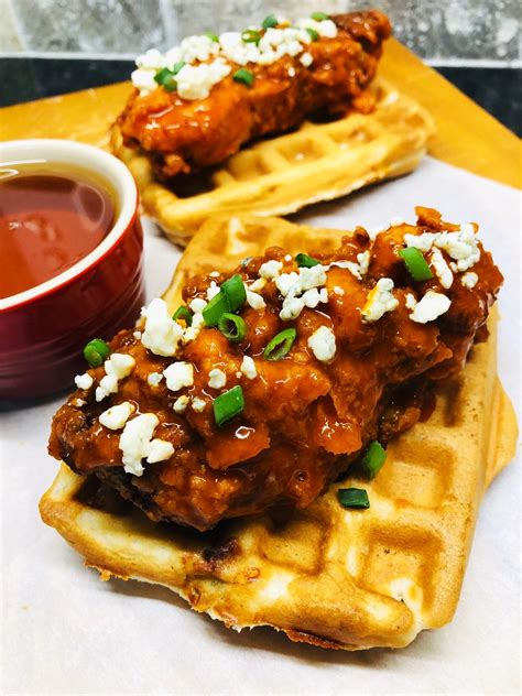 buffalo chicken  waffles cooks