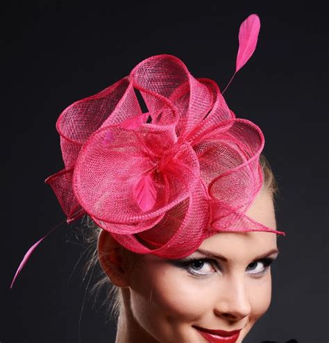 fascinator hot pink  weddings pink fascinator hat  etsy pink
