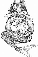 Mermaid Boone sketch template