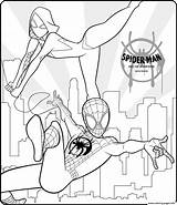 Spider Verse Coloring Man Into Pages Printable Pdf Drawing Draw sketch template