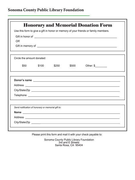 printable donation  guide   form fill   sign