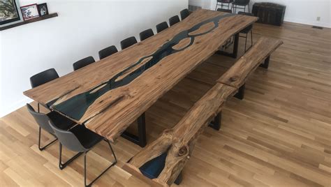 ft  edge epoxy river table custom  edge table