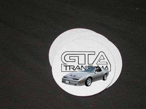 New 1989 Pontiac Gta Trans Am Logo Soft Coaster Set